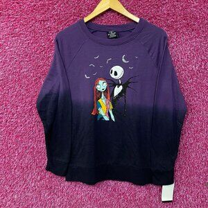 Disney The Nightmare Before Christmas Jack and Sally Ombre Sweatshirt Medium
